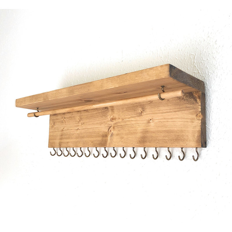 Millwood Pines Anna Solid Wood Wall Organizer with Key Hooks & Reviews